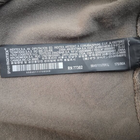 Zara Knit Ladies Size Large Lightweight Taupe Button Front Cardigan - Picture 7 of 14